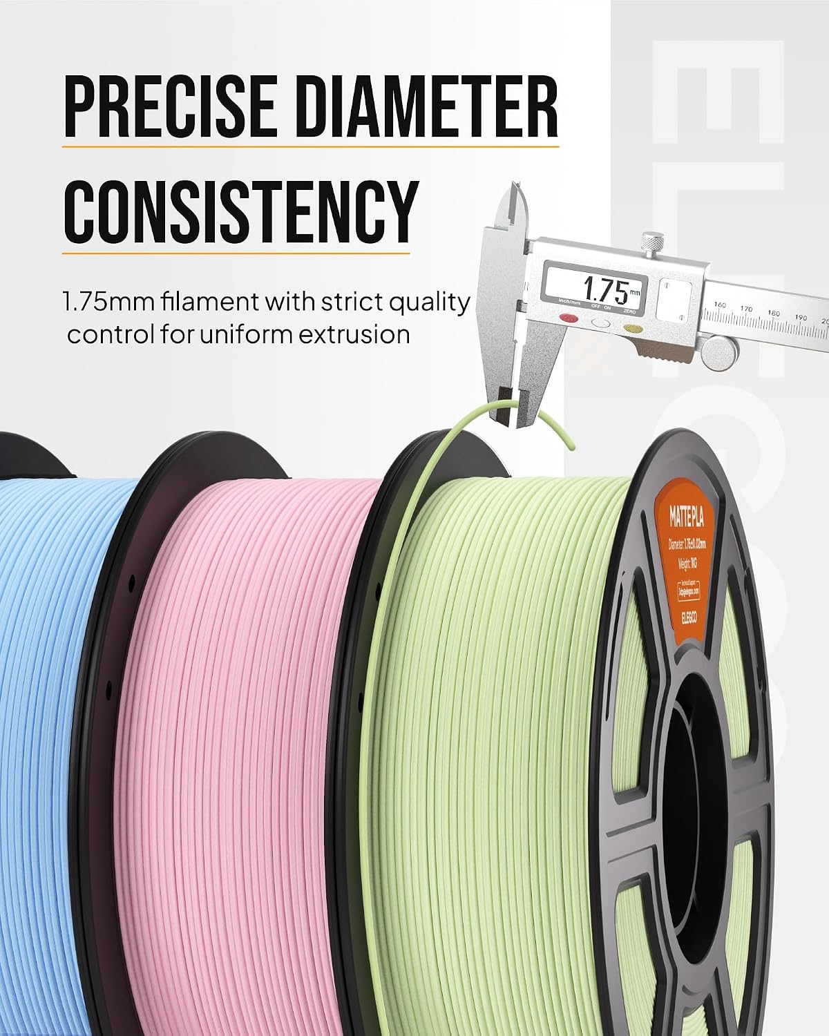 ELEGOO Matte PLA 3D Printer Filament 1.75mm Bundle 4KG Sunshine 4 Colors