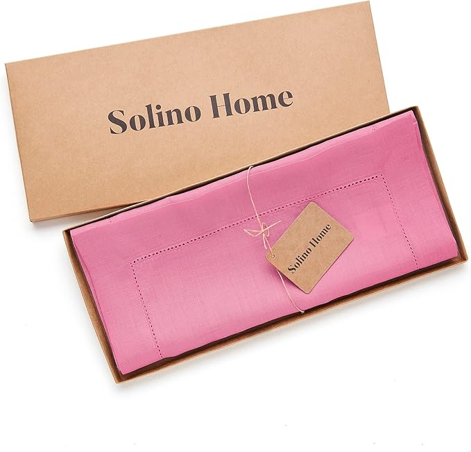Solino Home Linen Flamingo Pink Table Runner 132 Inches Long - 100% Pure Line...