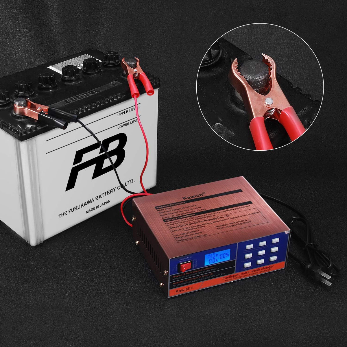 Full Automatic Car Battery Charger 12V/10A | 24V/7.5A Intelligent Pulse Repai...