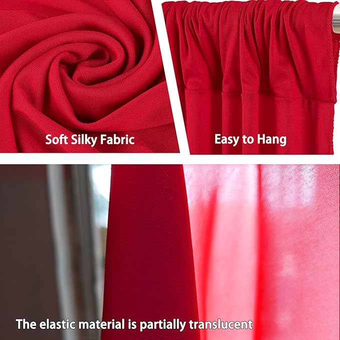 10 x 10 Feet Red Backdrop Curtain for Partie, Background Curtains for Photosh...