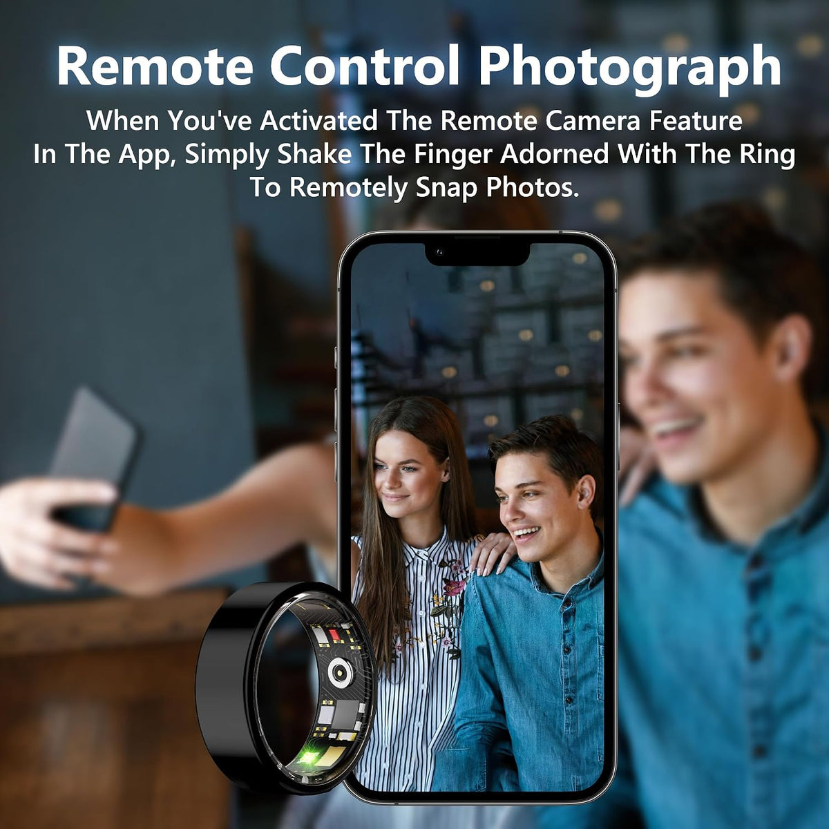 Smart Health Ring Fitness Tracker for Men Women, Black 14