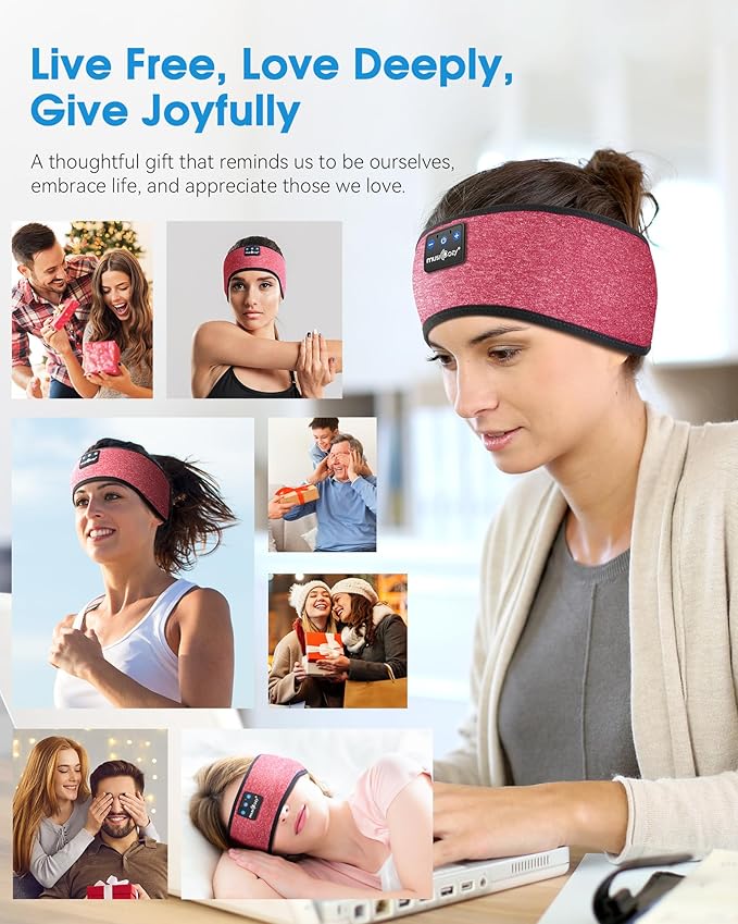 MUSICOZY Sleep Headphones Sleep Mask Bluetooth Headband Wireless Music Headband - Image 7