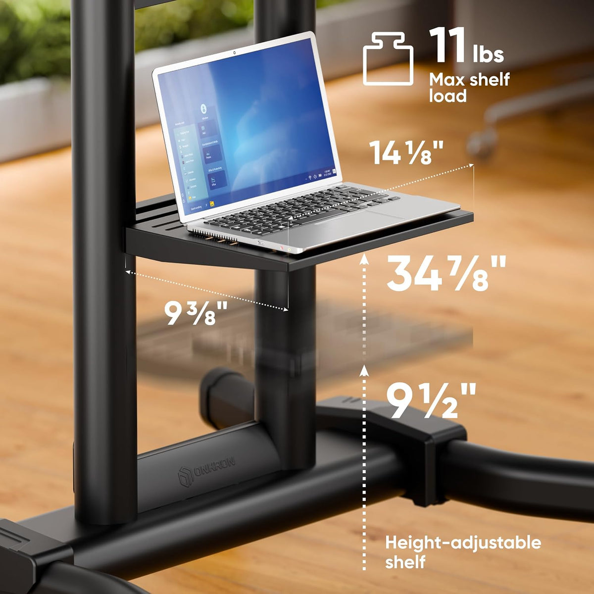 ONKRON Mobile TV Stand 43-75 Inch, up to 143 lbs, max VESA 600x400, Black