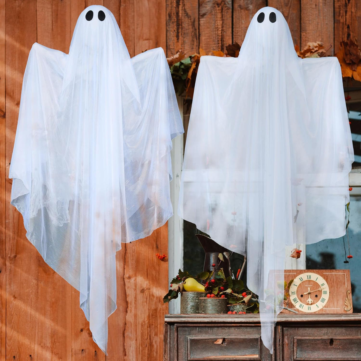 JOYIN 2 Pcs 47โ Halloween Light up Hanging Ghost Decorations Outdoor, Hallowe...