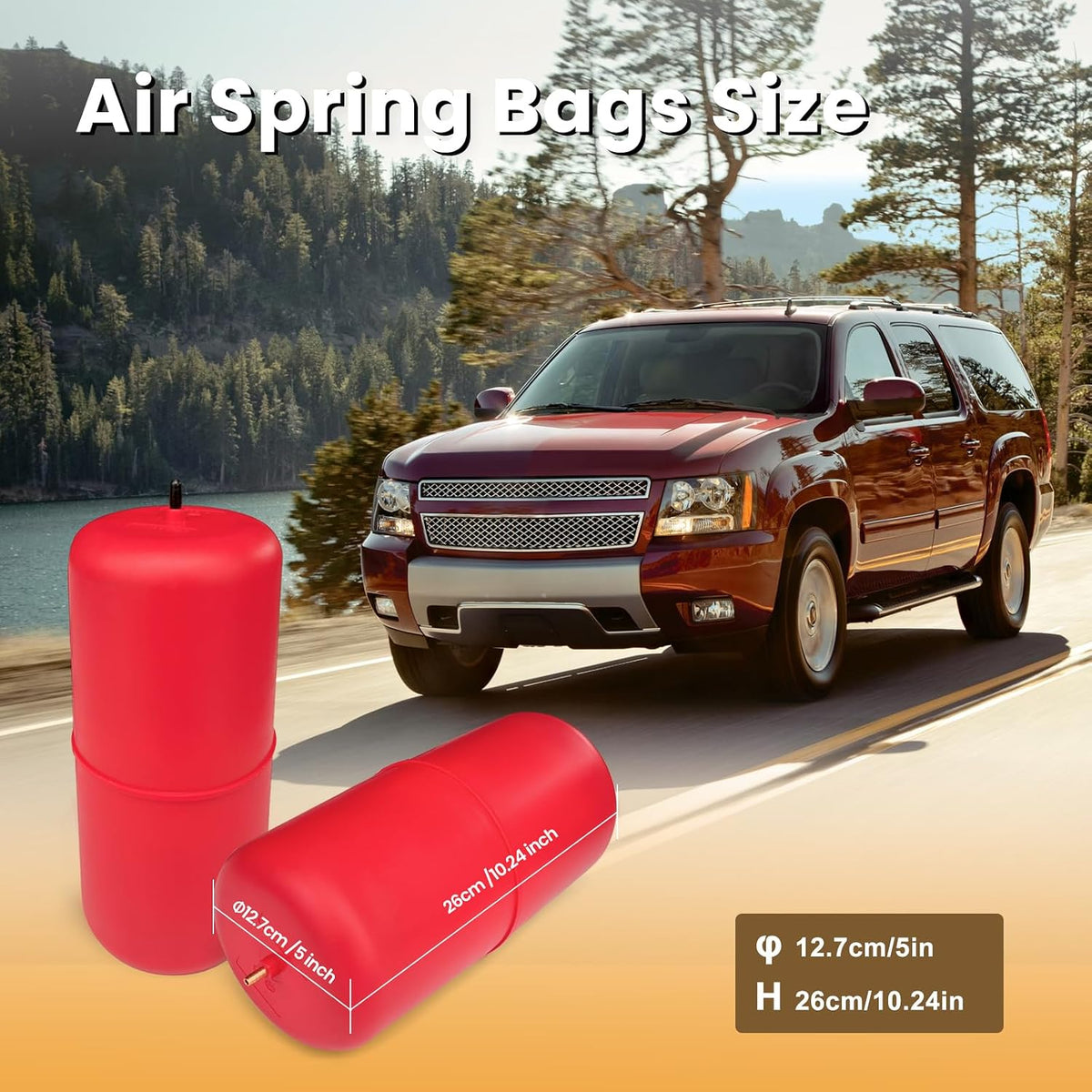 MILLISEC Rear Air Helper Spring Kit for 2002-2019 Cadillac/Chevrolet/GMC