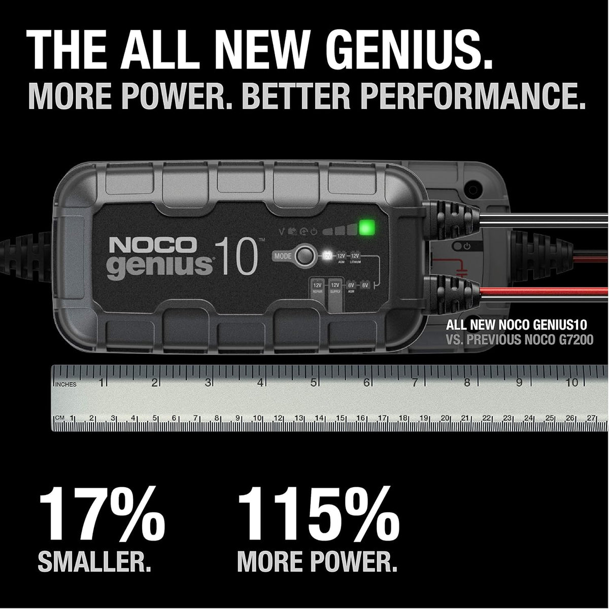 NOCO GENIUS10 10A 6/12V Smart Battery Charger, Trickle Charger & Maintainer