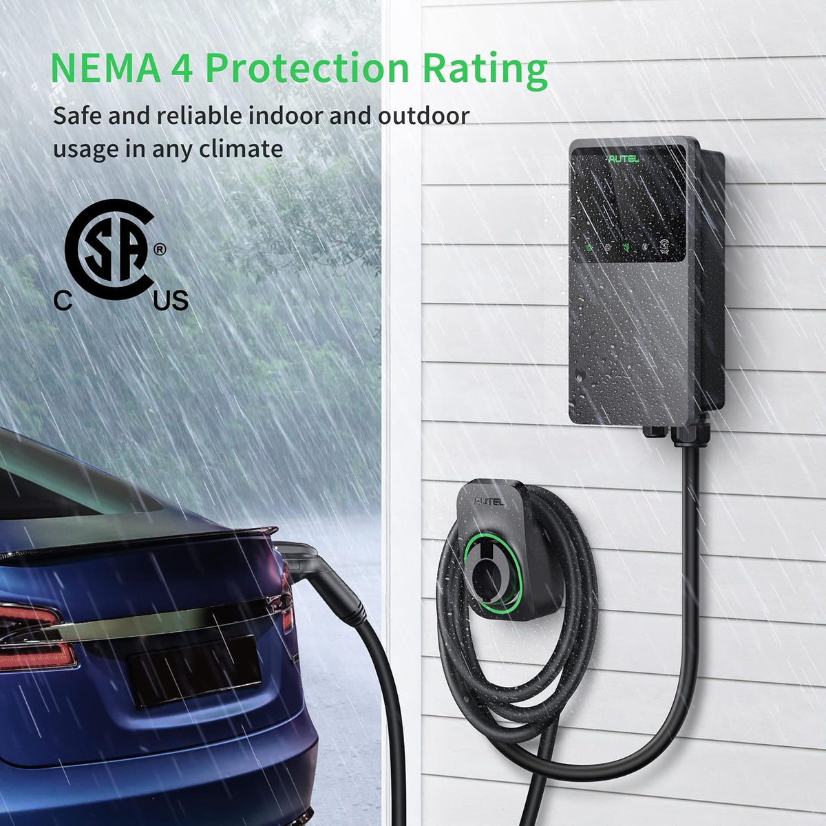 Autel Level 2 EV Charger up to 50Amp, 240V, Indoor/Outdoor Car Charging Stati...