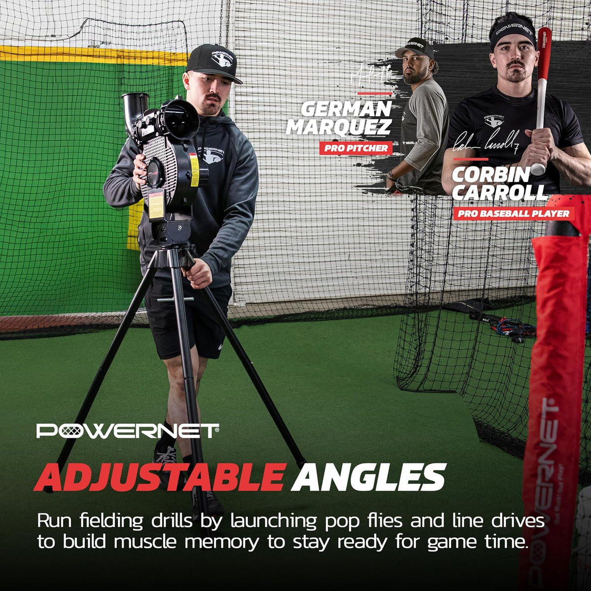 PowerNet Launch F-lite Softball & Baseball Pitching Machine, Dimpled Prac...