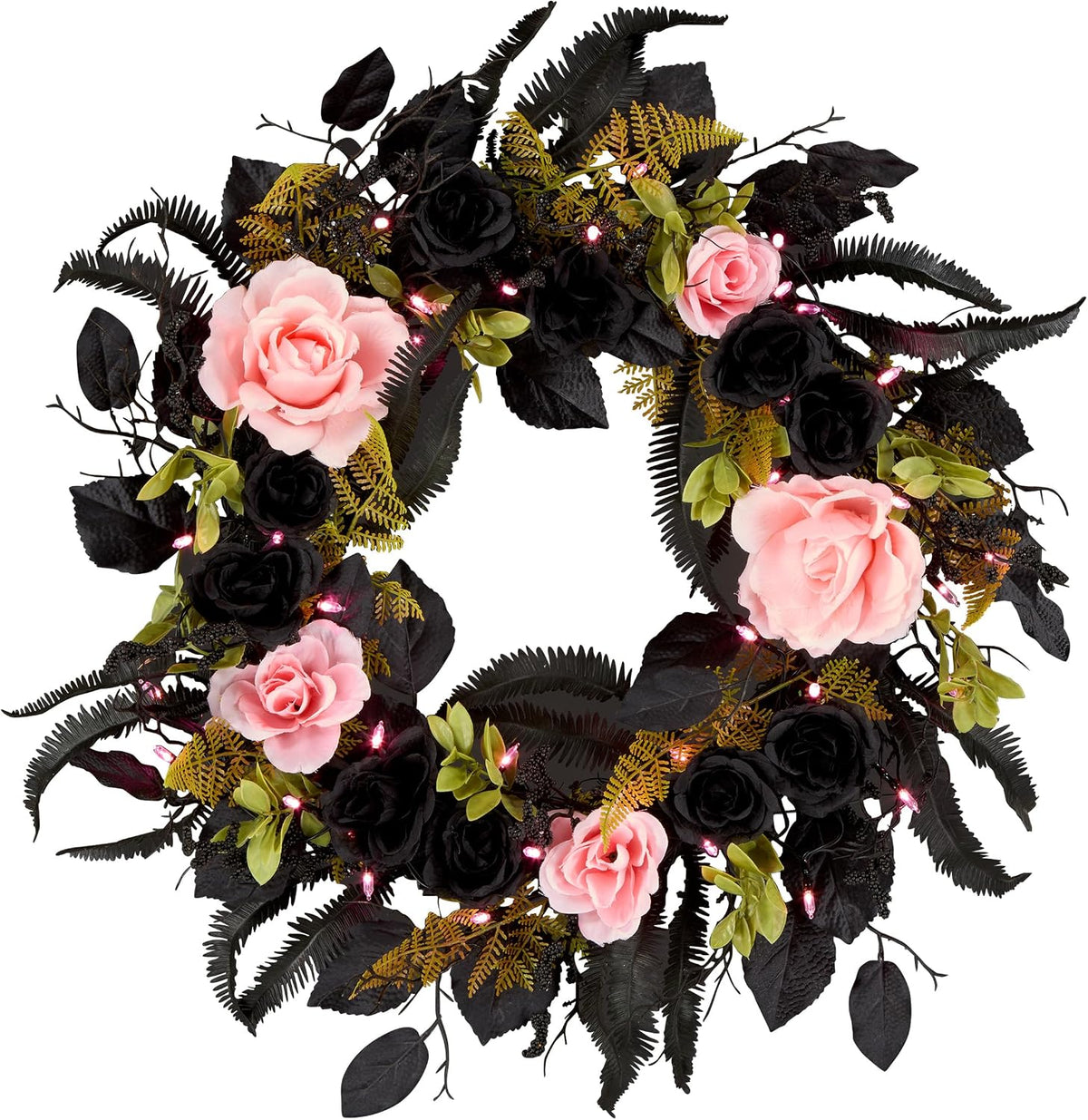 National Tree Company, 24inch Artificial Cute and Creep Halloween Wreath, 40 ...