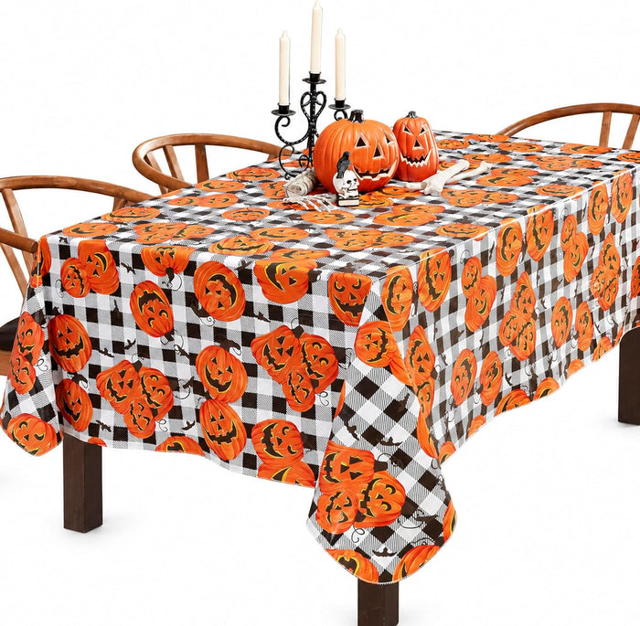 Newbridge Halloween Jack O’ Lantern 60x120 Inch Rectangle Vinyl Tablecloth