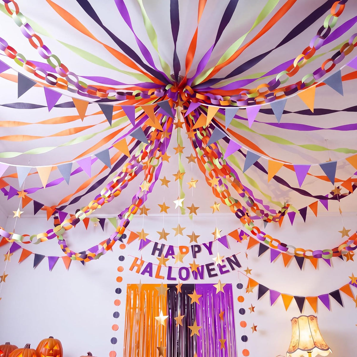 Yoonotee Halloween Party Decoration 574 ft Crepe Streamers for Party Decor
