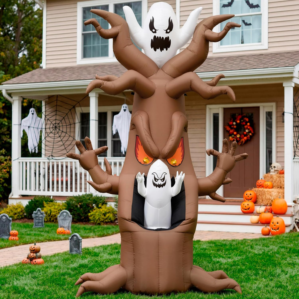 Joiedomi 7 Ft Halloween Inflatables Tree Decorations Outdoor Blow Up Yard Dec...