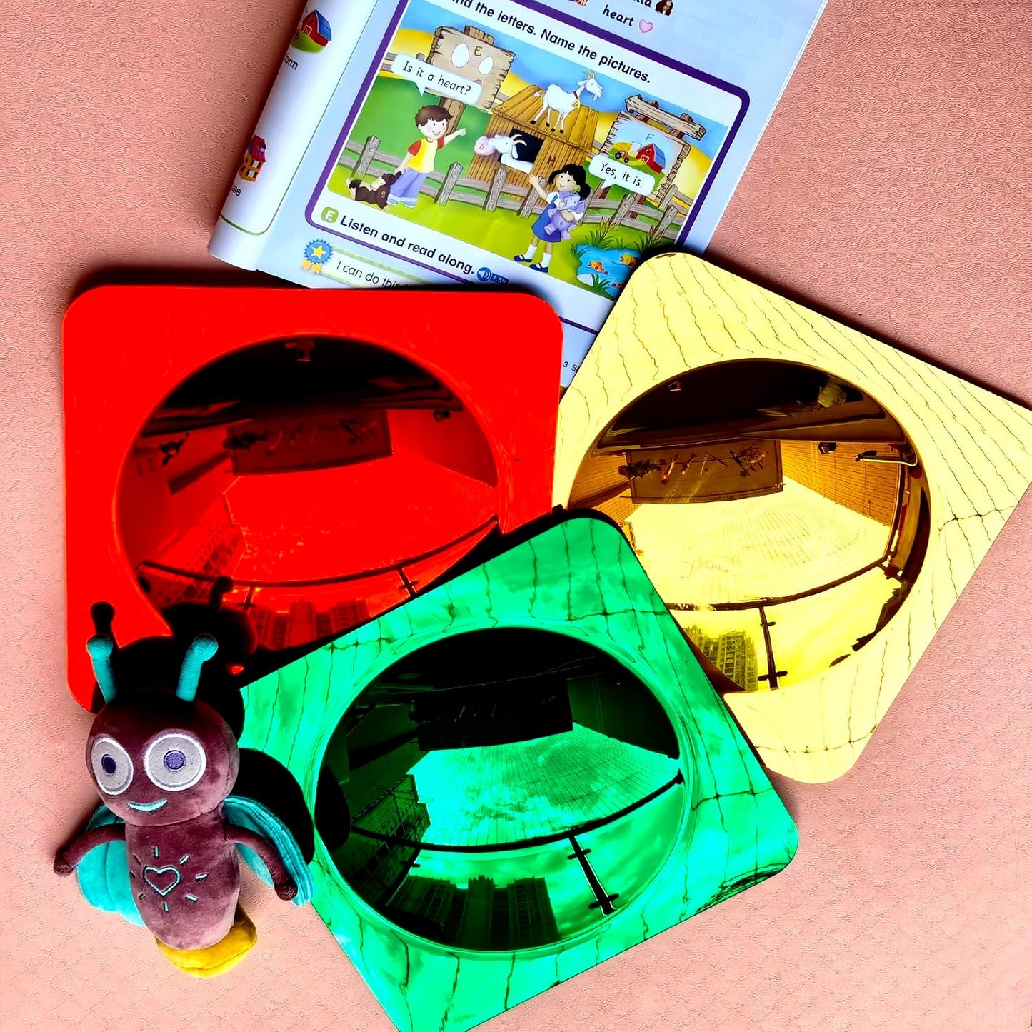 3 Pcs Sensory Wall Mirror, Acrylic Bubble Mirror, Sensory Toys | Wall Decoration Sensory Toys, for Kids Classroom Home -Sensory Room Decor, Visual, Tactile Stimulation (red+Yellow+Green)