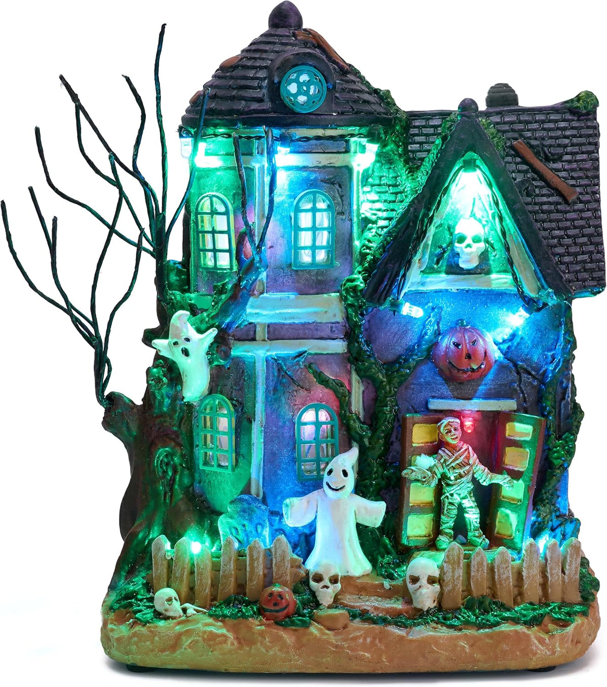 Valery Madelyn Halloween Decorations, Lighted Halloween Village Houses with M...