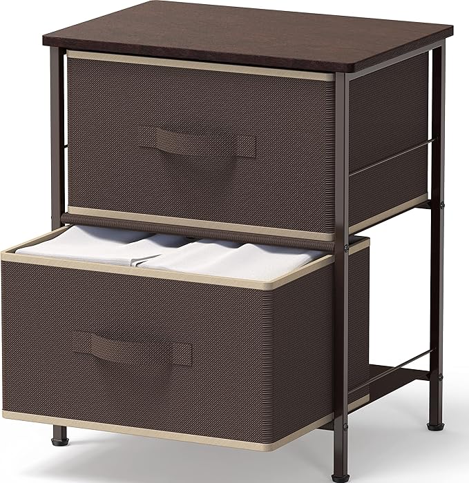 SIMPLE HOUSEWARE 2 Tier Night Stands Dresser - Image 7