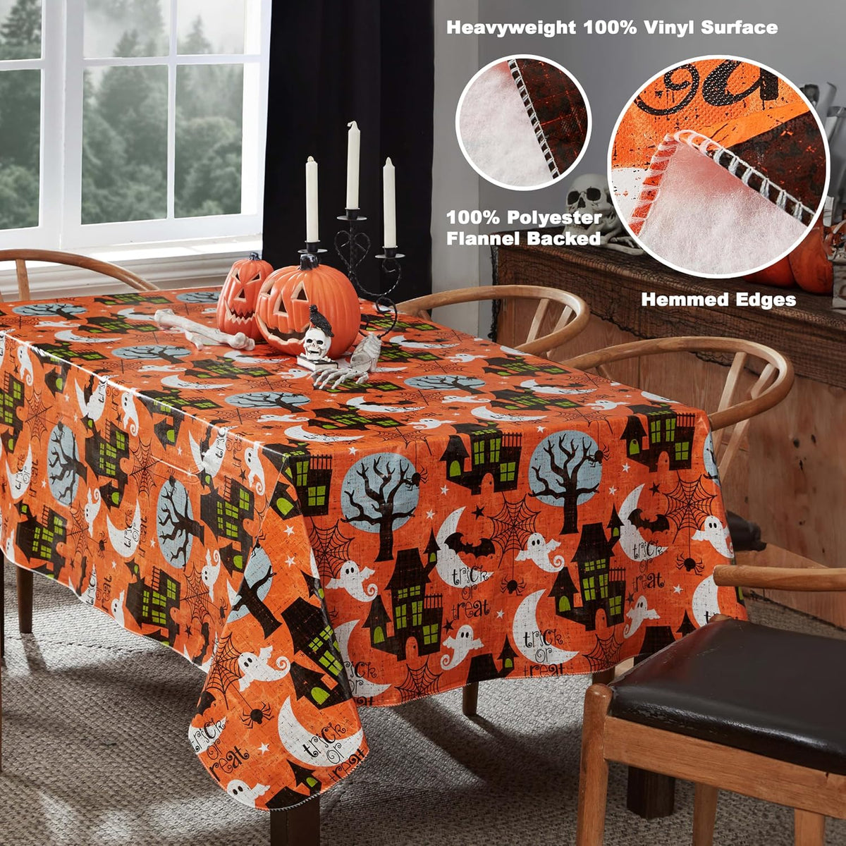 Newbridge Halloween Scream 60 x 102 Inch Rectangle Vinyl Tablecloth