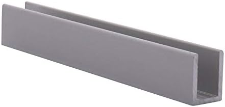 Brixwell SDCD38A-XCP5 Satin Anodized 3/8" Fixed Panel Shower Door Deep U-Channel - Image 4