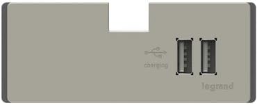 adorne Legrand Under-Cabinet USB Outlet Module in Titanium - Image 2