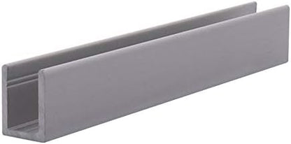 Brixwell SDCD38A-XCP5 Satin Anodized 3/8" Fixed Panel Shower Door Deep U-Channel - Image 5