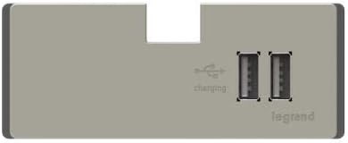 adorne Legrand Under-Cabinet USB Outlet Module in Titanium by adorne