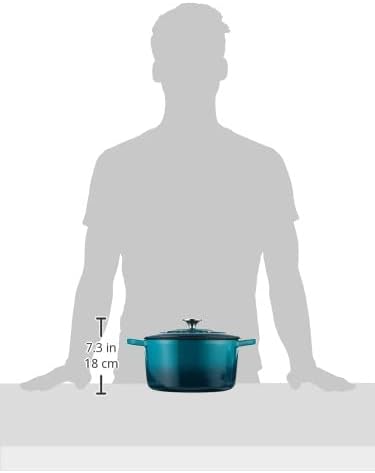 Crock-Pot Artisan 5-Quart Round Enameled Cast Iron Dutch Oven – Teal Ombre - Image 3