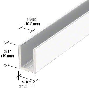 Brixwell SDCD38W-XCP5 White 3/8" Fixed Panel Shower Door Deep U-Channel - Image 5