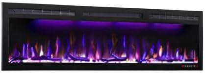 60 inch Electric Fireplace, Recessed and Wall Mounted Slim Electric Fireplace - Image 10