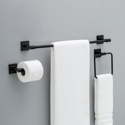 delta faucet mclaren 3-piece bathroom set, matte black shown in use