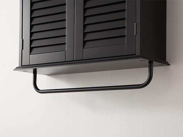 Bathroom Storage Cabinet with Adjustable Wood Shelves & Doors, Made of PDF Wood - Image 9