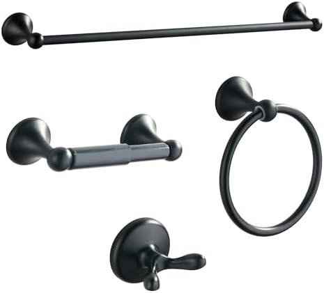 bgl bathroom accessory set, matte black adjustable expandable, side view