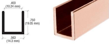 Brixwell SDCD38PC0-CCP18 Polished Copper 3/8" Fixed Panel Shower Door Deep - Image 6