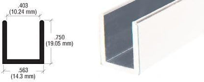 Brixwell SDCD38W-XCP25 White 3/8" Fixed Panel Shower Door Deep U-Channel - Image 6