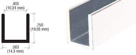 Brixwell SDCD38W-XCP10 White 3/8" Fixed Panel Shower Door Deep U-Channel - Image 6