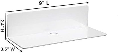 IEEK 9 Inch Acrylic Floating Shelves Set of 4, Small Wall Display Shelf - Image 3