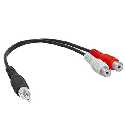 Cmple - One RCA Mono Male to Two Stereo Female Y-Cable, Plug to 2 x Jack - Image 2