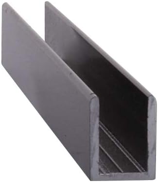 Brixwell SDCD38BL-CCP23-XCP25 Black 3/8" Fixed Panel Shower Door Deep U-Channel - Image 4