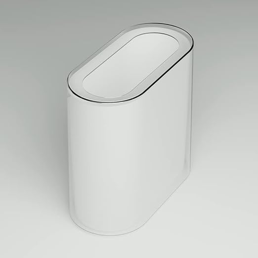 IEEK Small Waste Basket Slim Trash Can 3.2 Gallon/12L Clear and White Garbage by IEEK