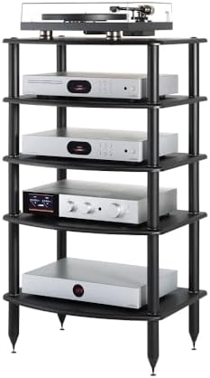 Pangea Audio Vulcan Five Shelf Audio Rack, Media Stand, and Components Cabine...