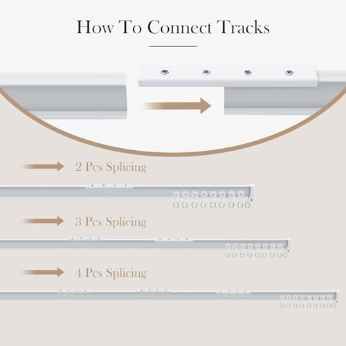 Flexible Ceiling Curtain Tracks, Ceilings Track for Curtains, Aluminum Curtains Track Ceilings Mount,Wall Mount Curtain Rail, Ceiling Curtain Rod, Sliding Curtain Tracks with Clips (White 9FT)