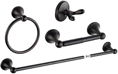 8 piece bathroom accessory set(adjustable towel bar, towel on a desk or shelf
