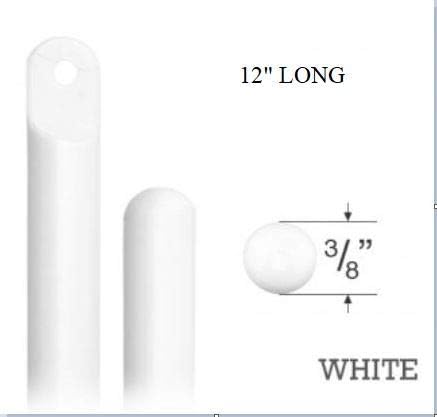 New Blind Wand/Rod - Color White- High Strength (12" White 4 Pack)