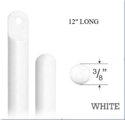 New Blind Wand/Rod - Color White- High Strength (12" White 4 Pack)