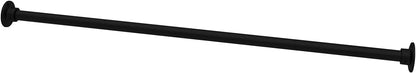 Naiture 304 Stainless Steel 36" Straight Shower Curtain Rod, Black | One-Piece Rod, Cut to Fit, Rustproof, Heavy-Duty Zinc Alloy Flange, Permanent Wall Mount, Mounting Hardware Included