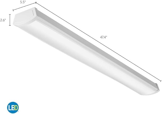 Lithonia Lighting 4 Foot LED Light Fixture, Low-Profile LED Wraparound Flush - Image 7