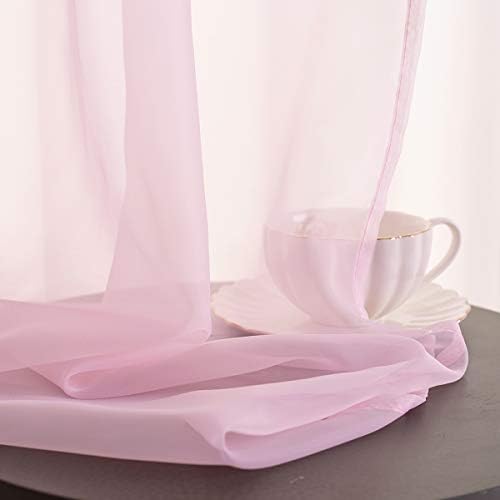 Christmas Baby Pink Sheer Pink Voile Curtains Short Translucent Solid Color 45 Inch Length Rod Pocket Baby Pink Sheers 45 Inches Long For Small Windows Bedroom Living Room Kitchen 2 Panels 52x45