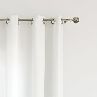 CHICOLOGY 3/4 to 1 inch Diameter Pole for Drapes Finials, Window Decor Elegant Finished, Bronze, Nickel & Black Curtain Rods, 48 to 86 inches, Antique Brass-Clare (Pack of 2)