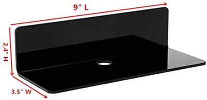 IEEK 4 PCS Small Acrylic Floating Wall Shelves, 9 Inch Adhesive Display Shelf - Image 3