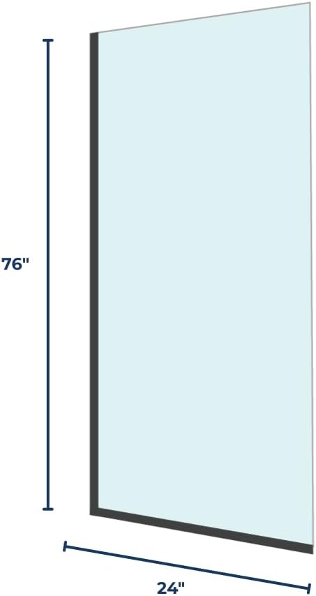 Yana Frameless Shower Door Screen, Fixed Shower Door Panels 3/8" Thick Tempered - Image 6
