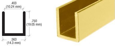 Brixwell SDCD38BGA-CCP23-XCP10 Brite Gold Anodized 3/8" Fixed Panel Shower Door - Image 6