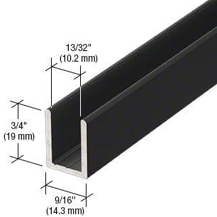 Brixwell SDCD38MBL-CCP24 Matte Black 3/8" Fixed Panel Shower Door Deep U-Channel - Image 5
